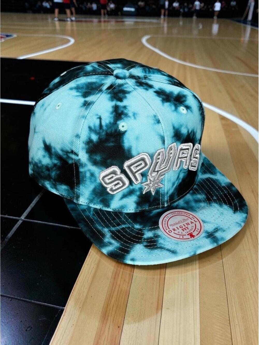 San Antonio Spurs Reflective Arch Block Teal Tie Dye Original Fit M&N Snapback